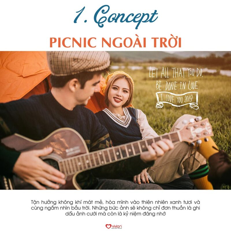 picnic ngoài trời - concept chụp ảnh cưới mùa hè đẹp
